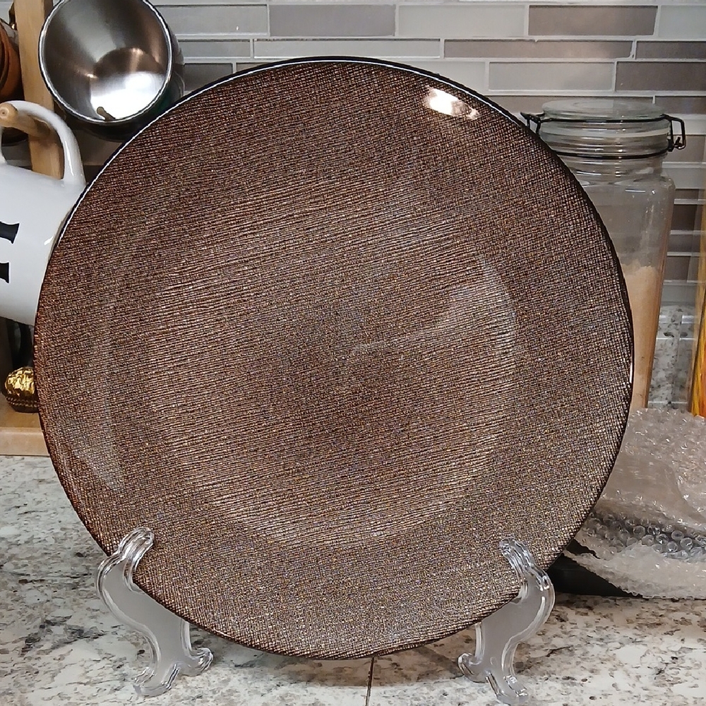 Textured Glittery Brown Dinnerware